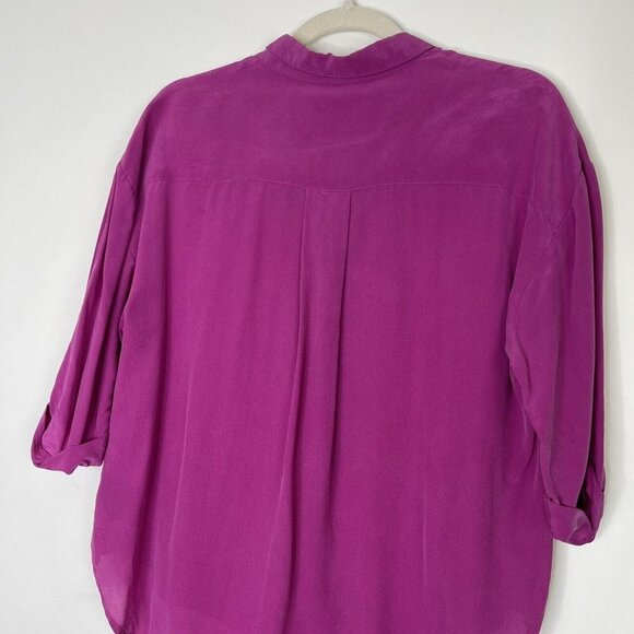 Anthropologie Maeve Silk Blouse Womens Size XS Pink Button Front Cutout Top - Picture 6 of 7